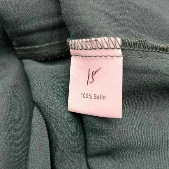 Pin Up Art Women's Size M 100% Satin Empire Waist Long Sleeve Maxi Dress NWT - Picture 11 of 11